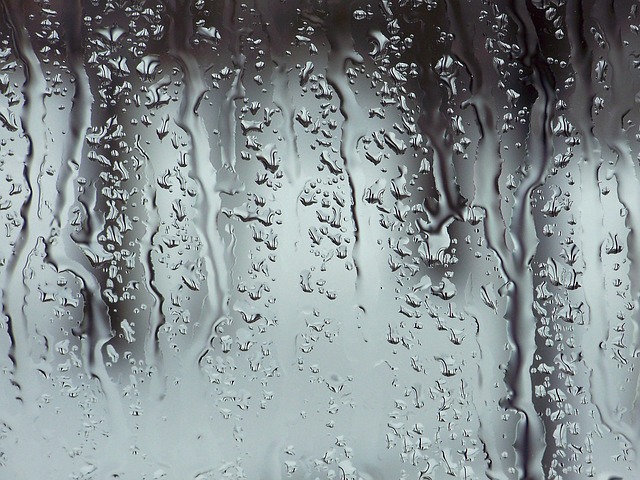 dešťové kapky na okně